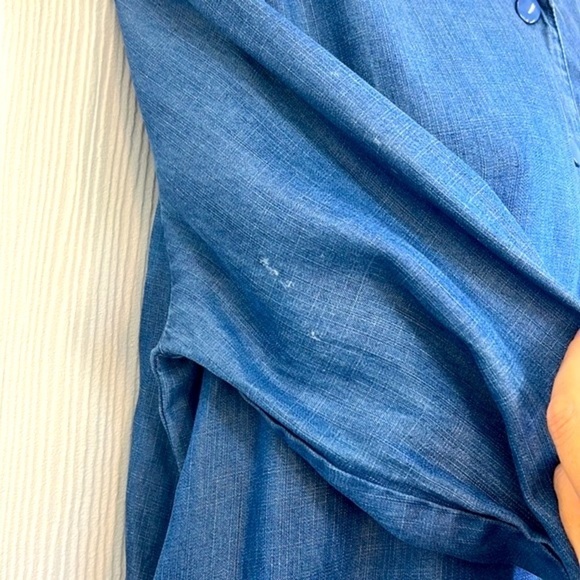 Mossimo - Retro Stonewashed With Red Blue Stripe Trim Button Up Jacket Size M - Picture 5 of 11